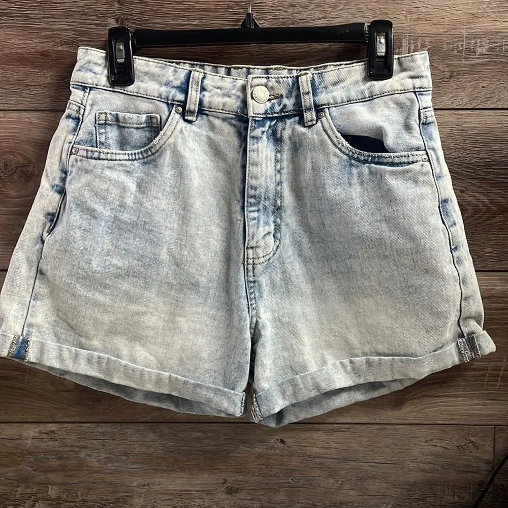 Refuge Y2K Cuffed Denim Shorts Size 7 Vintage Wash Retro Summer Aesthetic Pop